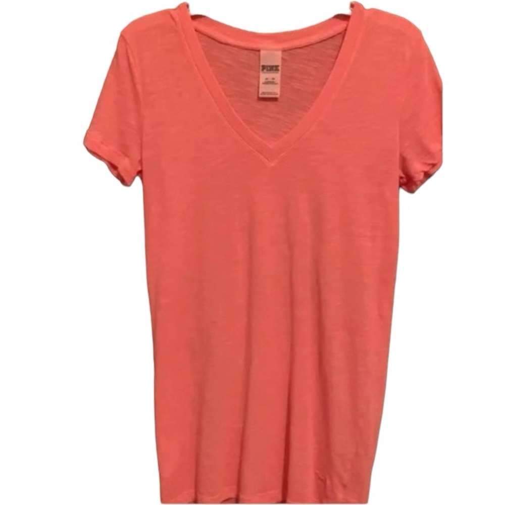 VS Pink V-neck Coral Tshirt - Size XS